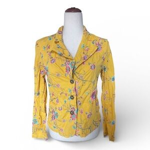 Johnny Was Yellow Floral Jacket